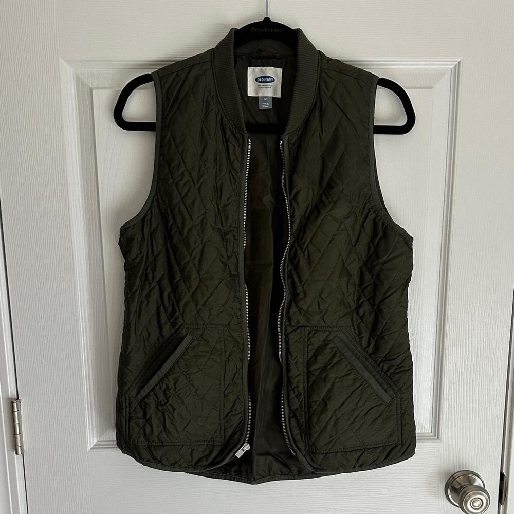 Old Navy Dark Green Quilted Vest
